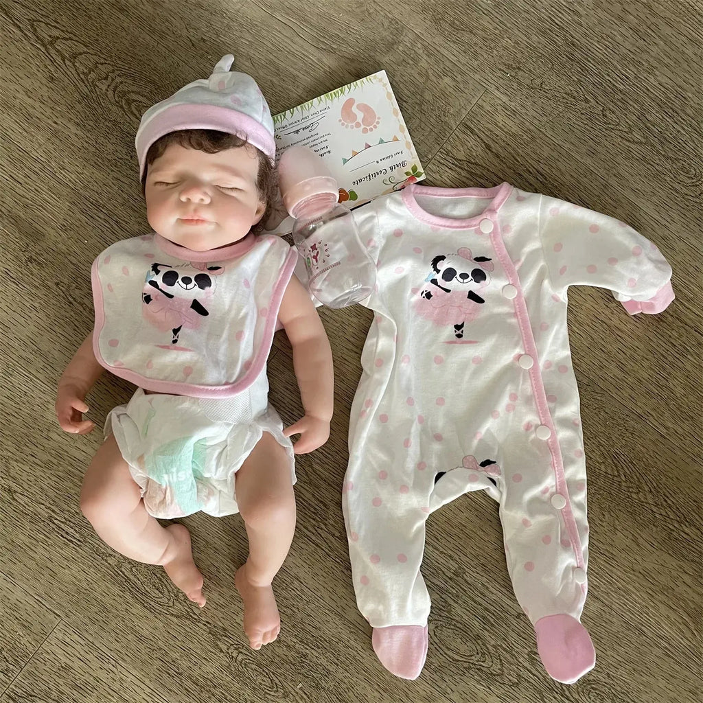 Image of Reborn Baby Dolls 45Cm Can Open Mouth Pascale Solid Silicone Bebe