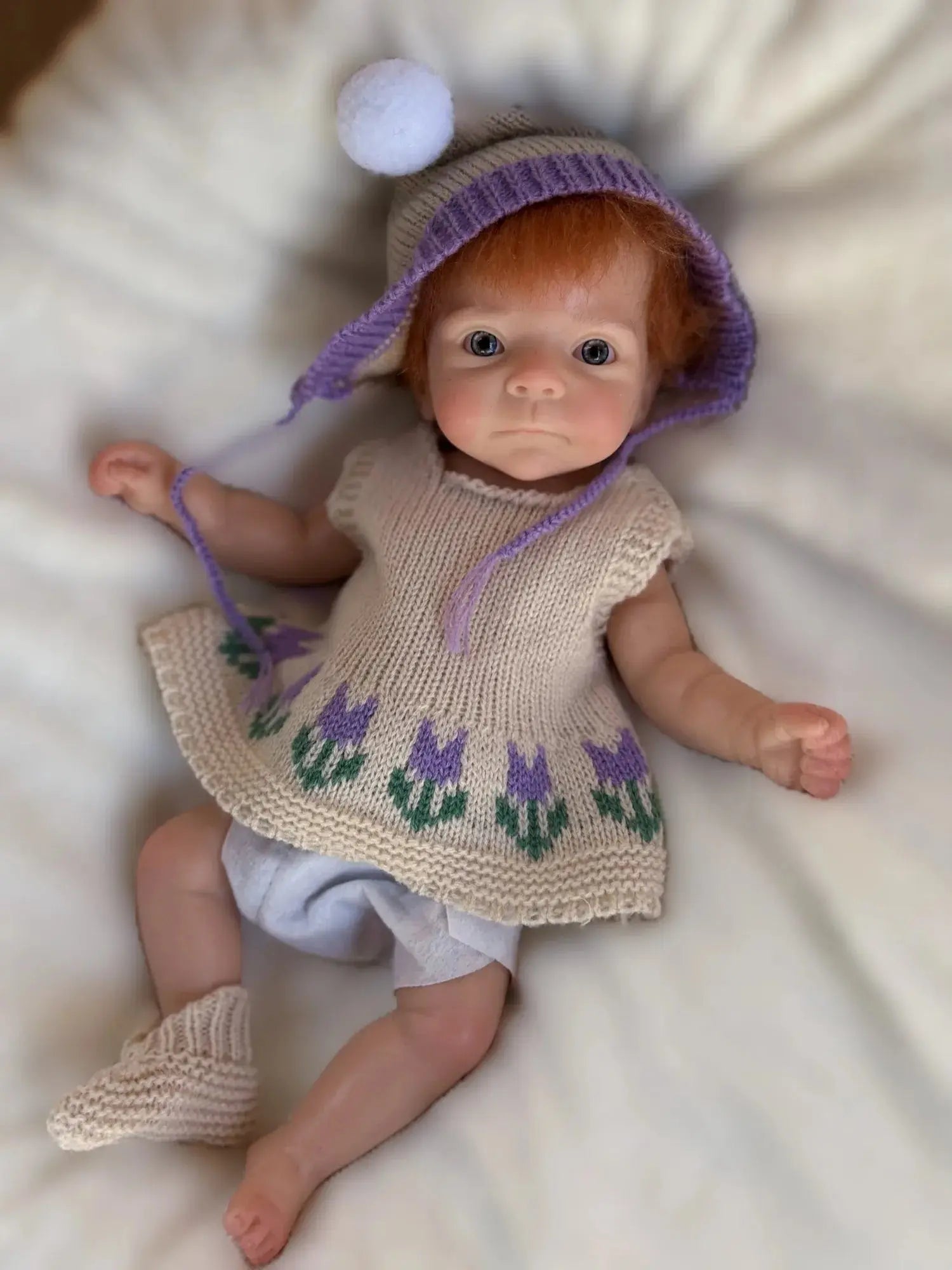 Image of Reborn Baby Dolls 1Pc 10Inch Open Mouth Girl With Hair Full Solid