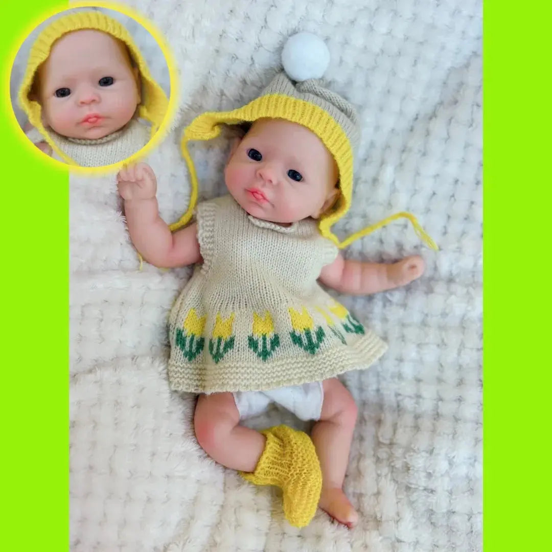 Image of Reborn Baby Dolls 10Inch Open Eyes Bebe Reborn De Silicona Girl Doll