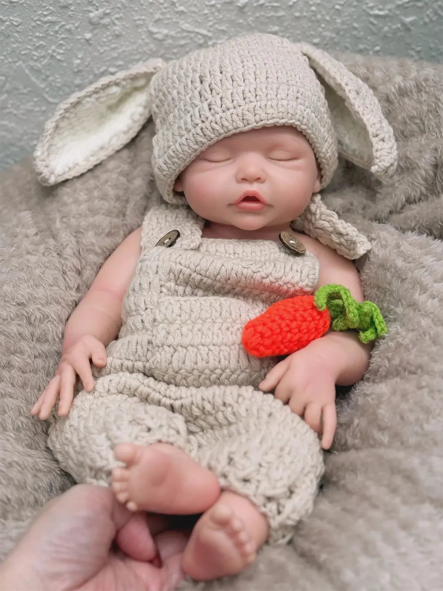 Image of Reborn Baby Dolls Can Open Mouth 17Inch Washable Close Eyes Full Body