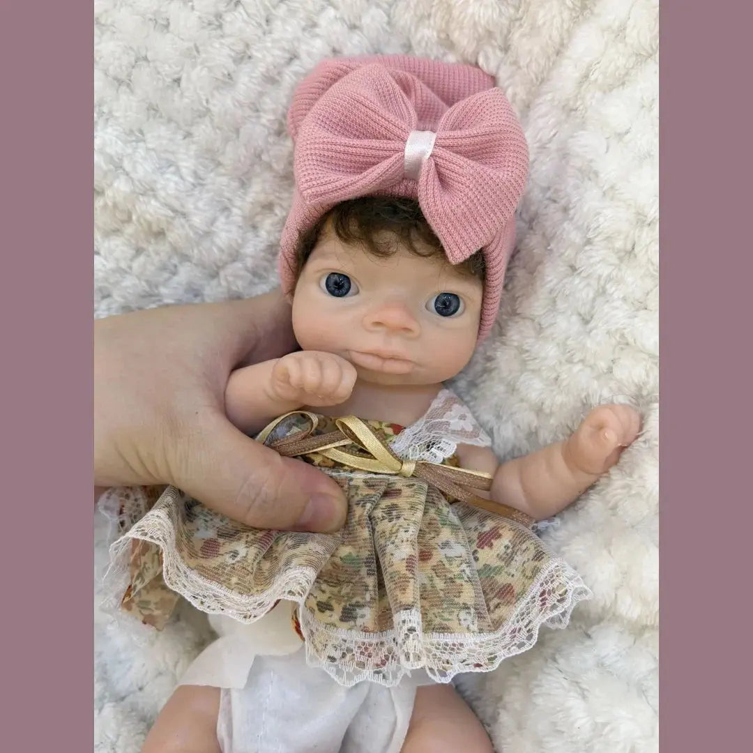 Image of Reborn Baby Dolls 10Inch Washable Open Eyes Lanny Full Body Silicone
