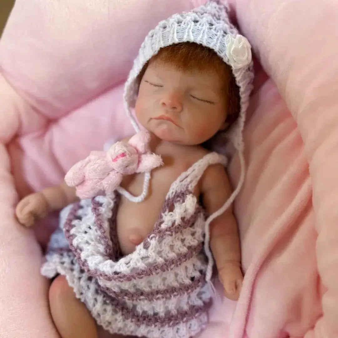 Image of Reborn Baby Dolls 26Cm Close Eyes Bebe Reborn De Silicona Girl Doll