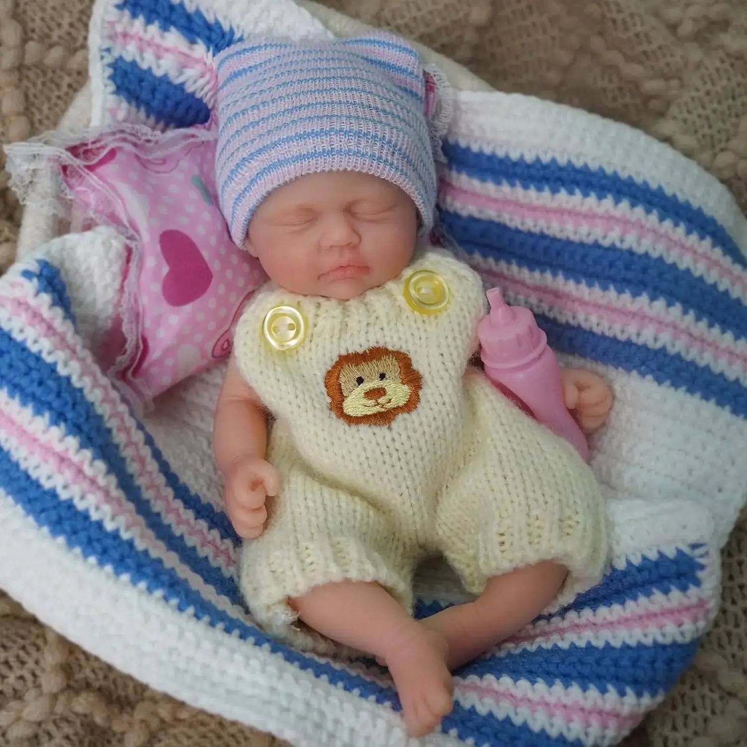 Image of Reborn Baby Dolls Mini Reborn Baby Doll Silicone Full Body 7 Inch