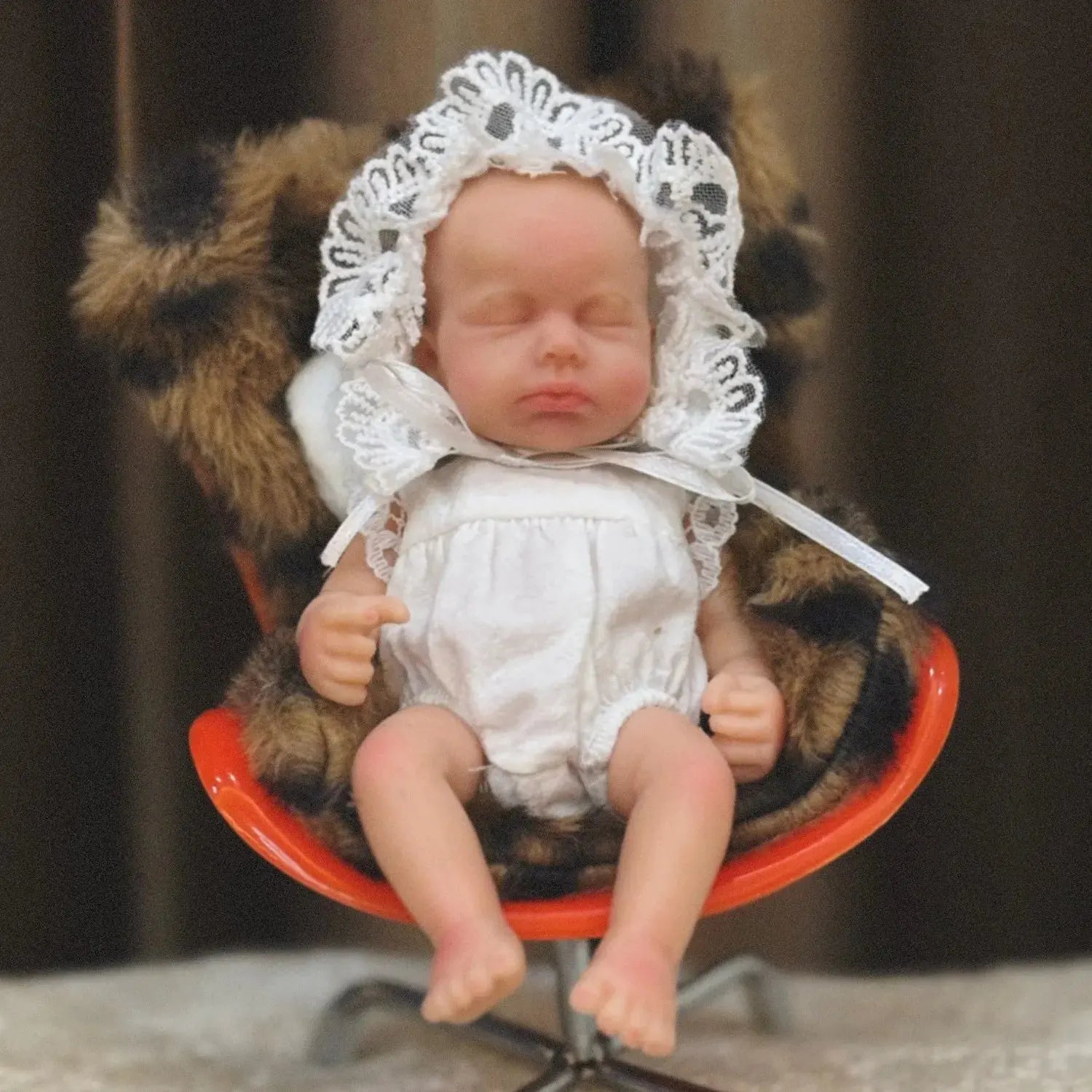 Image of Reborn Baby Dolls Anjo Doll 6 Inch Mini Palm Girl Loulou Soft Solid