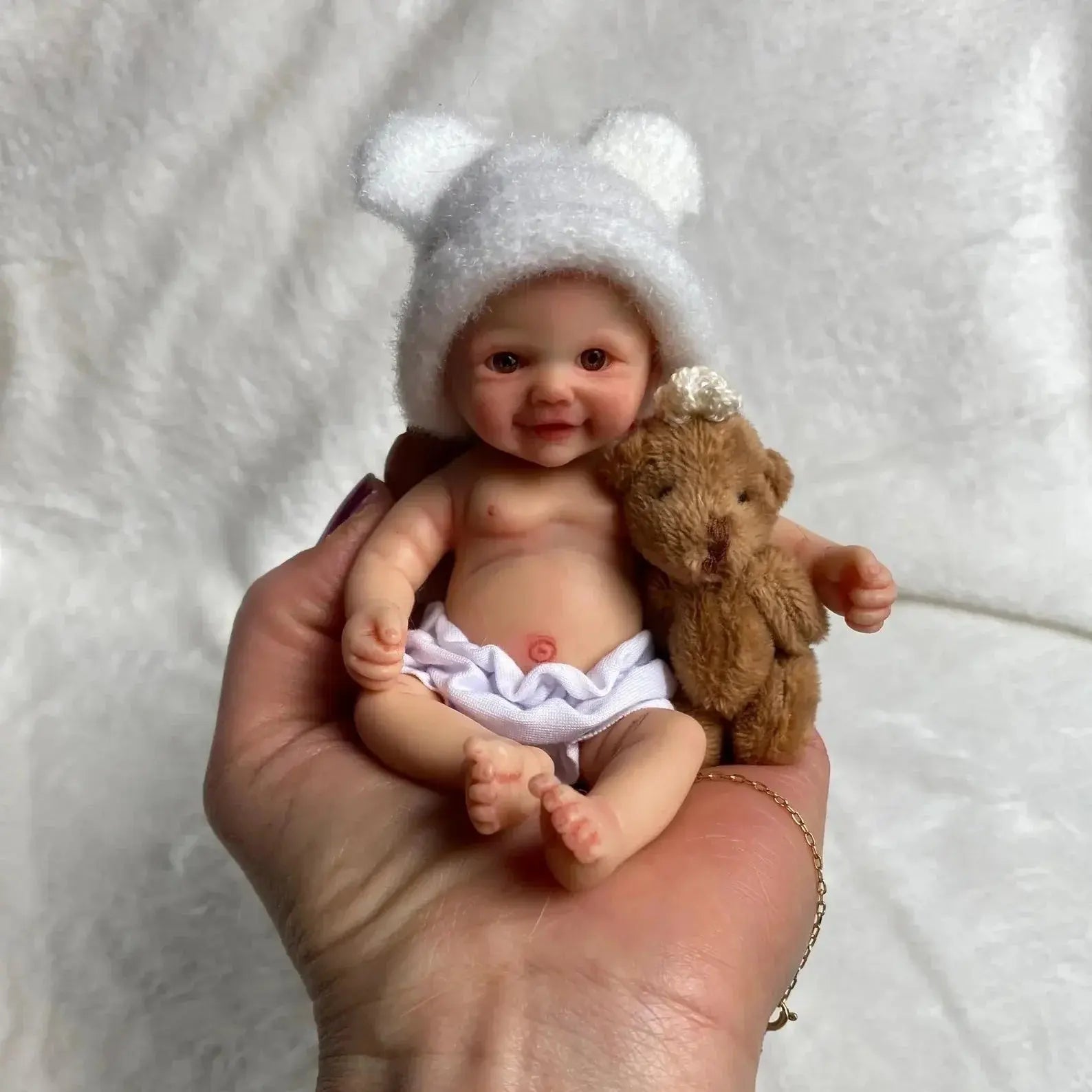 Image of Reborn Baby Dolls 15Cm Painted Full Body Solid Silicone Reborn Mini