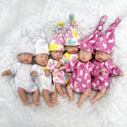 Image of Reborn Baby Dolls 11Cm Painted Mini Silicone Palm Girl With 2 Set Of