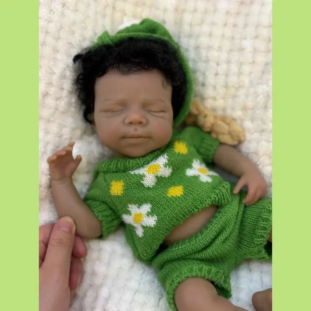 Image of Reborn Baby Dolls Can Open Mouth 26Cm Dark Skin Pascale Full Body