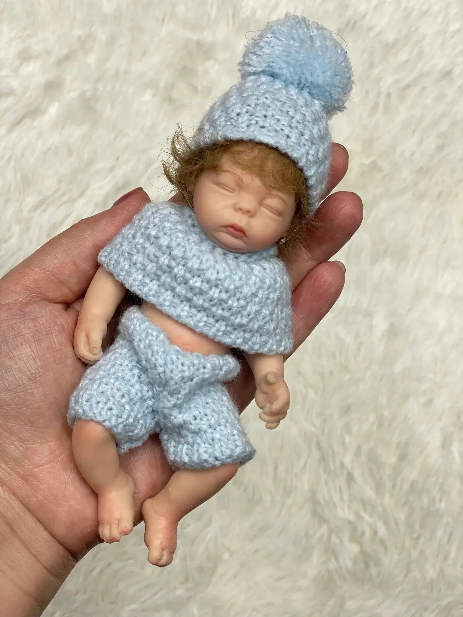Image of Reborn Baby Dolls 6Inch Mini Palm Full Solid Silicone Bebe Reborn