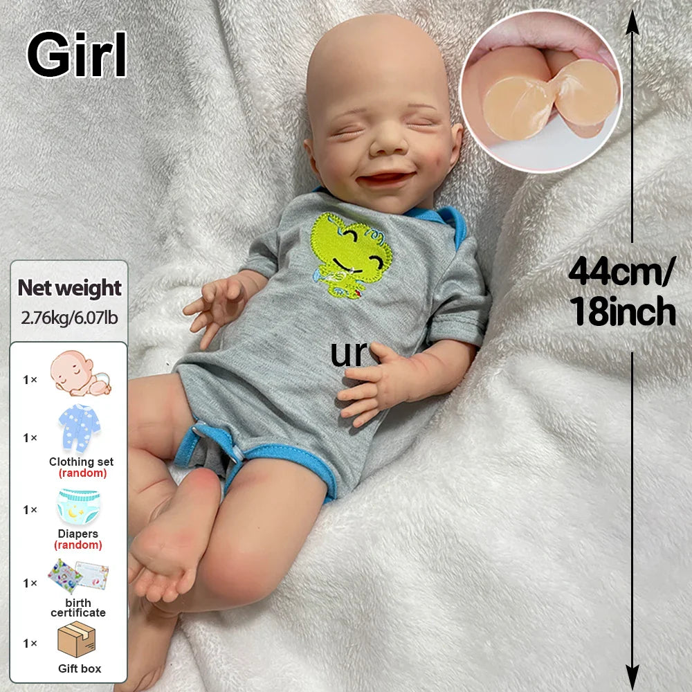Image of Reborn Baby Dolls 100% Whole Body Silicone Reborn Baby Girl April