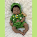 Image of Reborn Baby Dolls Can Open Mouth 26Cm Dark Skin Pascale Full Body