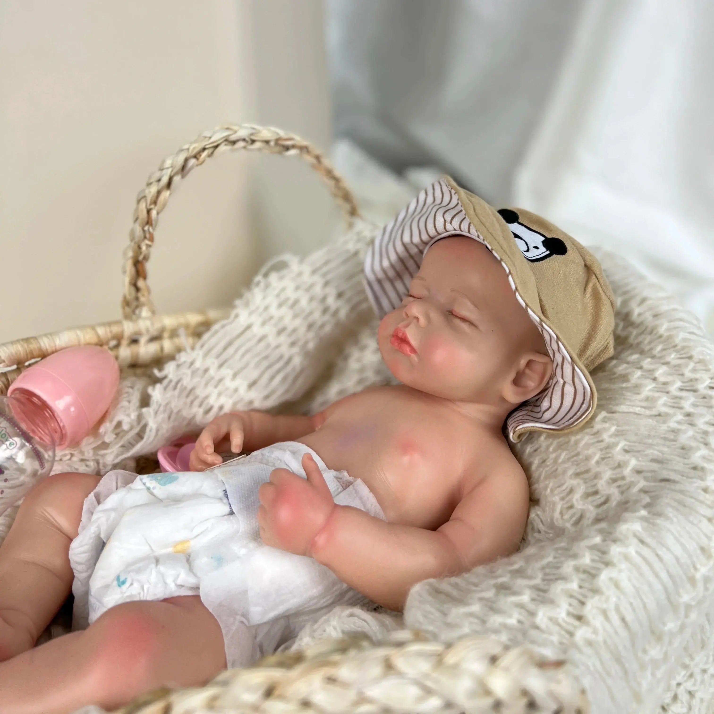Image of Reborn Baby Dolls 45Cm Boy Loulou Bebê Reborn De Silicone