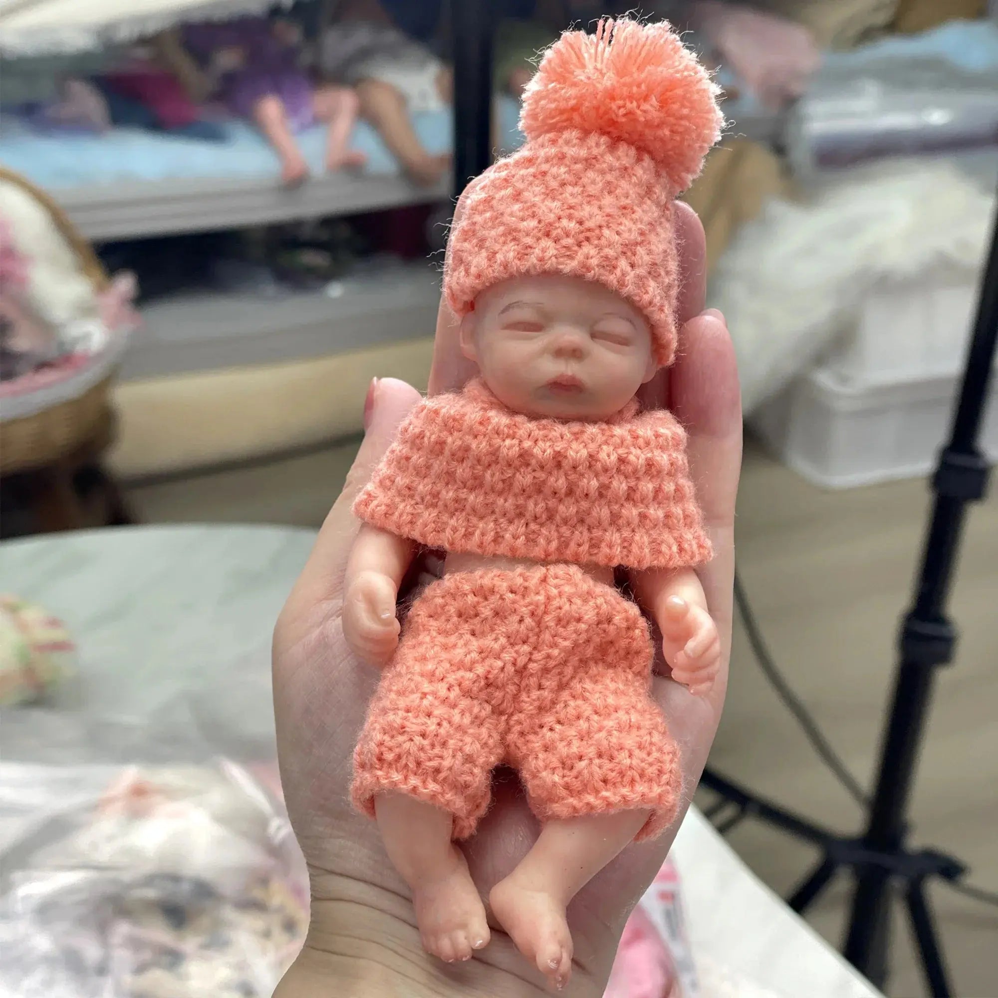 Image of Reborn Baby Dolls Bebe Reborn Reallista 15Cm Mini Solid Silicone