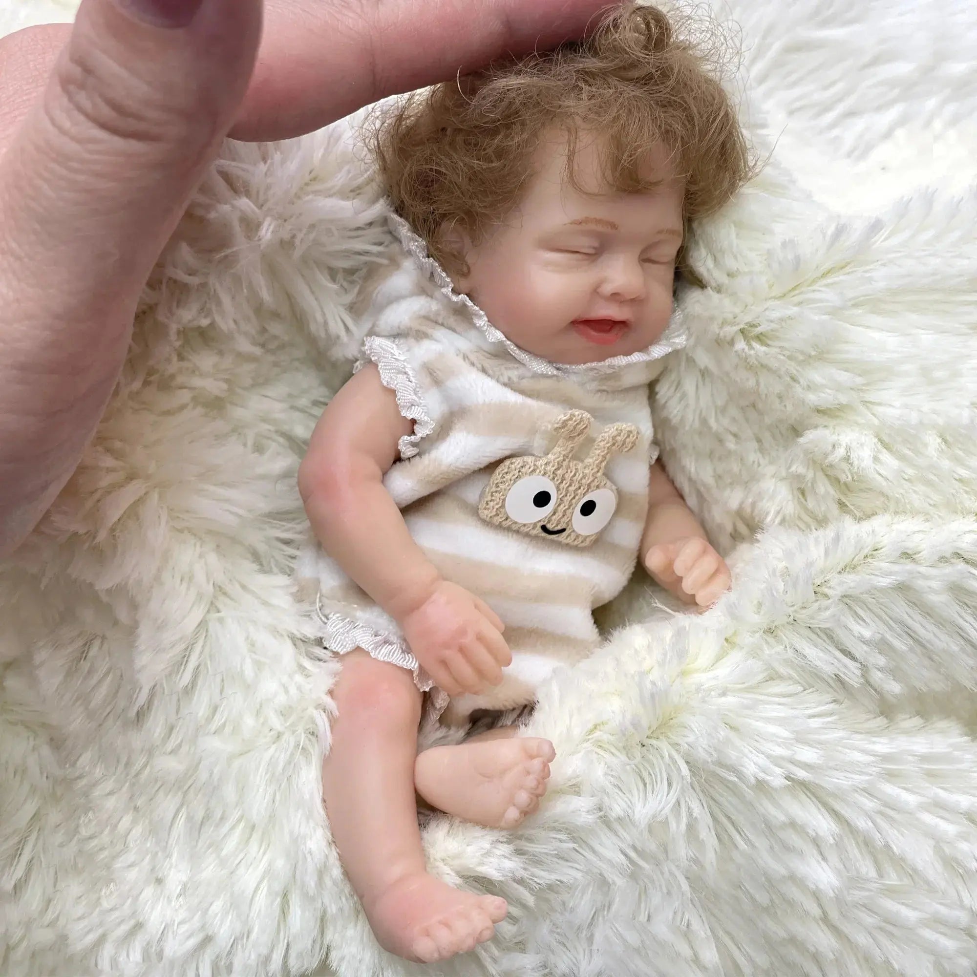 Image of Reborn Baby Dolls 6Inch Mini Palm Full Solid Silicone Bebe Reborn