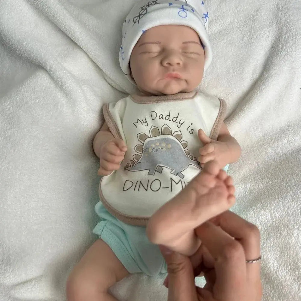 Image of Reborn Baby Dolls 17Inch Asleep Silicone Reborn Baby Boy Levi Full