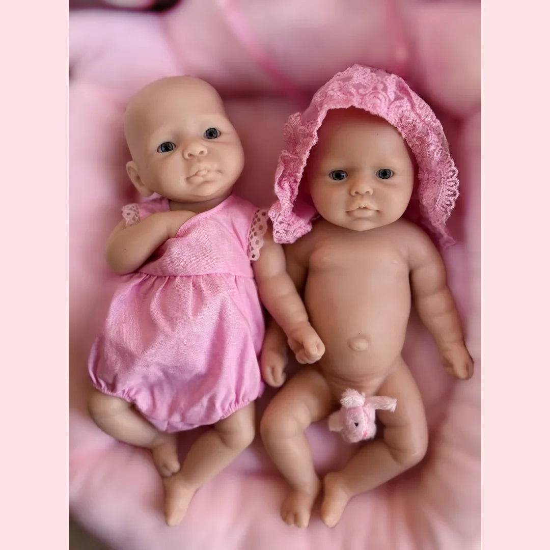 Image of Reborn Baby Dolls 10Inch /2 Styles Washable Unpainted Open Eyes Solid