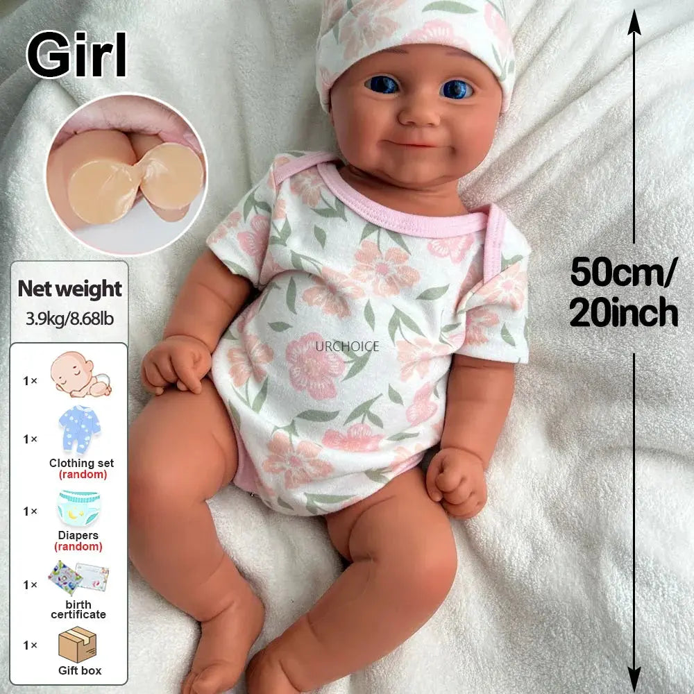 Image of Reborn Baby Dolls 20Inch Chubby Baby Girl Maddie Full Body Soft