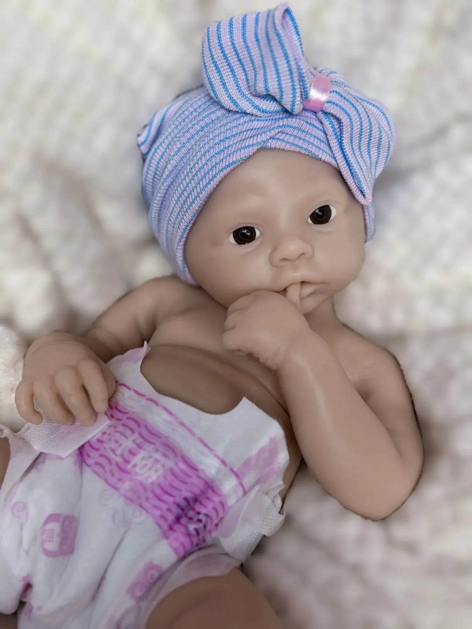 Image of Reborn Baby Dolls 18Nch Meadow Girl Can Open Mouth Full Solid Soft
