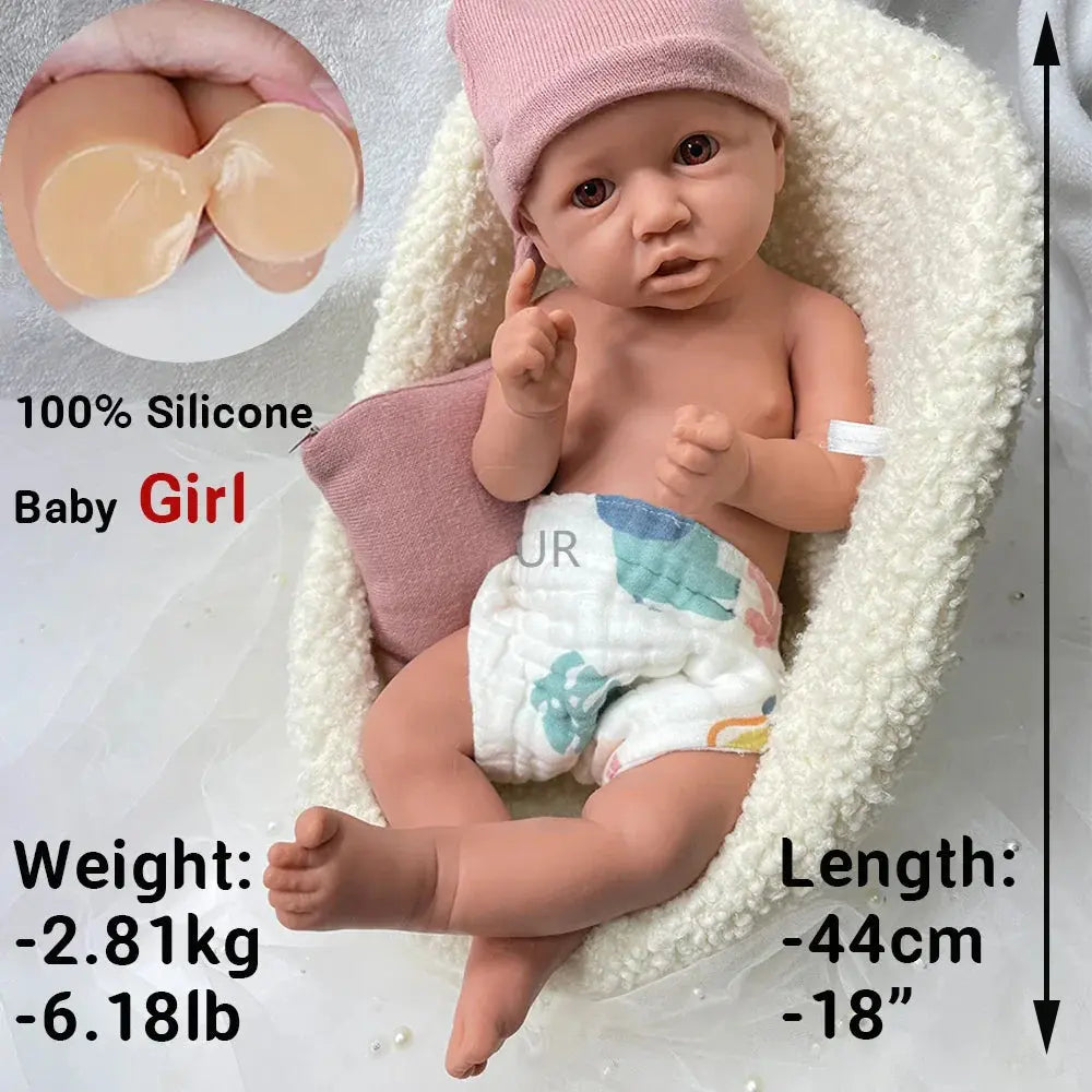 Image of Reborn Baby Dolls 18Inch Open Eyes Handmade Realistic Silicone Reborn