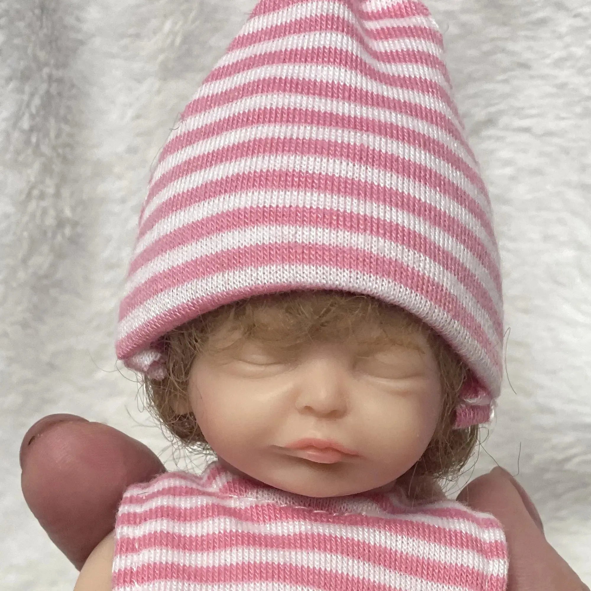 Image of Reborn Baby Dolls 6Inch Mini Palm Full Solid Silicone Bebe Reborn