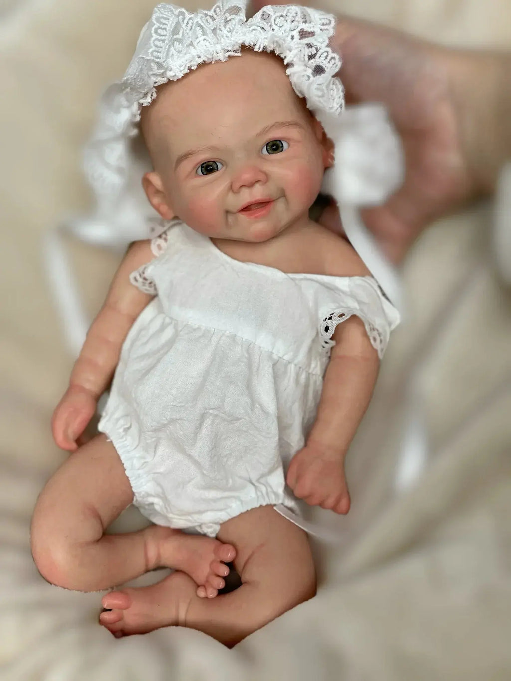 Image of Reborn Baby Dolls 33Cm Cuddly Vivienne Full Body Solid Silicone