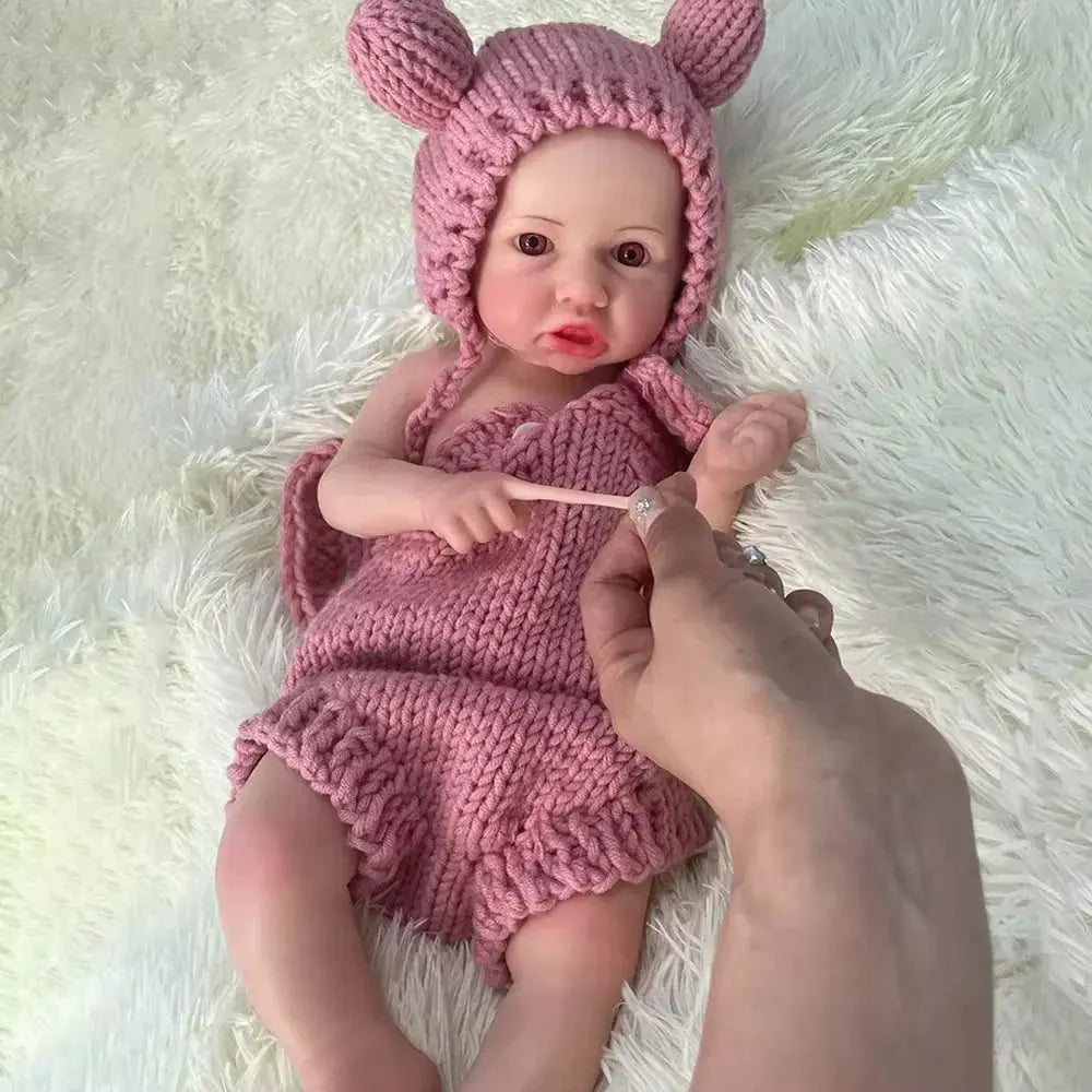 Image of Reborn Baby Dolls Baby Toy Full Platinum Silicone Flexible 17 Inch