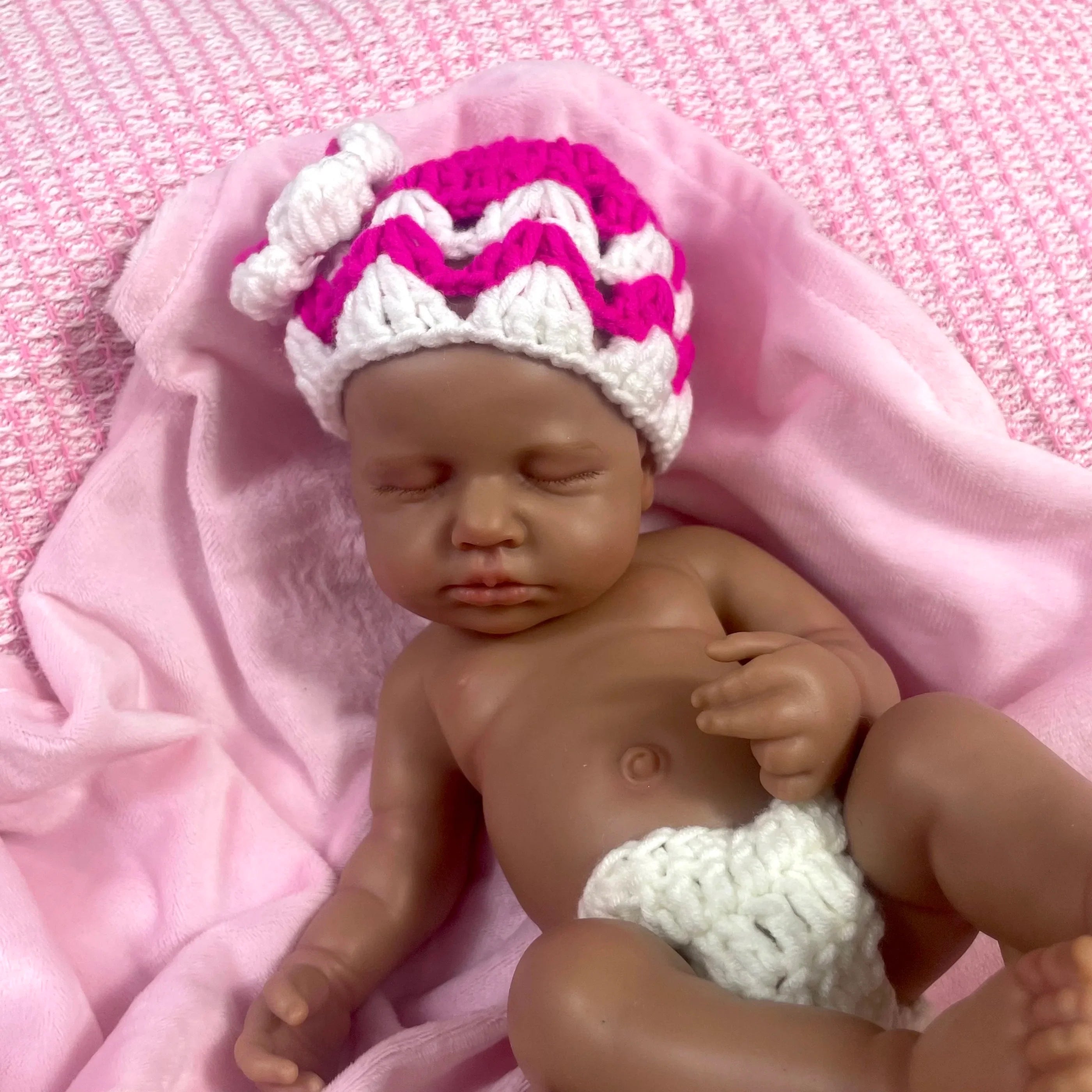 Image of Reborn Baby Dolls Mini 32Cm Dark Skin Full Silicone Reborn Baby