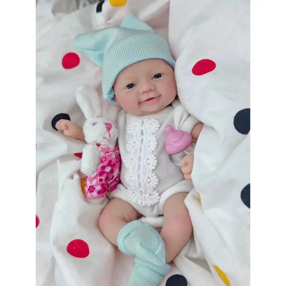 Image of Reborn Baby Dolls Reborn Baby Doll Silicone Full Body 7"  Blue Eyes