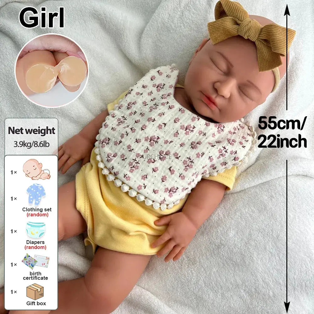 Image of Reborn Baby Dolls 22Inch Handmade Weighted Silicone Reborn Baby Girl