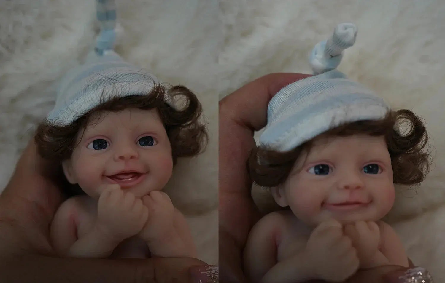 Image of Reborn Baby Dolls 6" Micro Preemie Full Body Silicone Big Eyes Bady