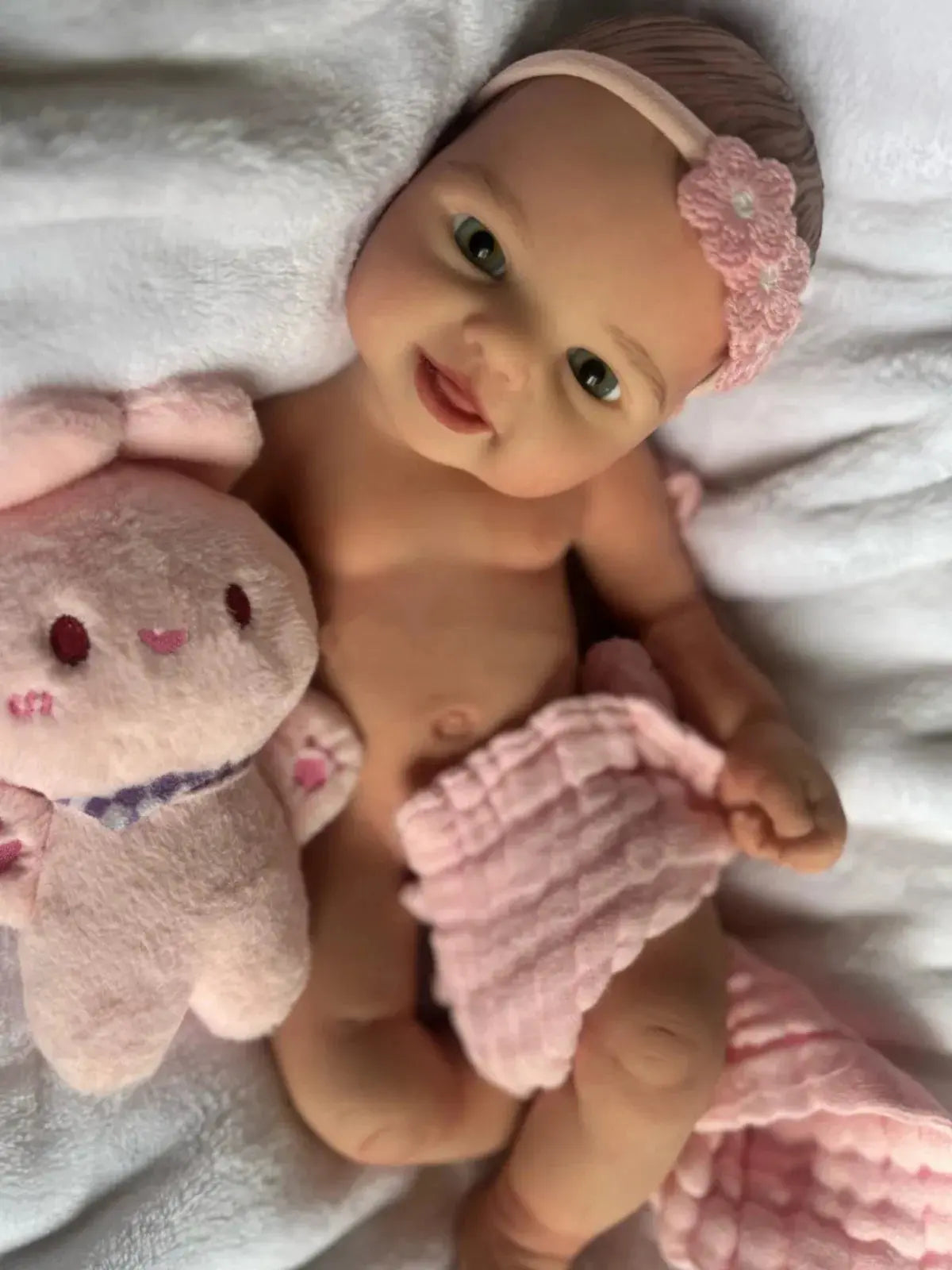 Image of Reborn Baby Dolls 40Cm Open Mouth Silicone Bebe Girl With Hair Reborn