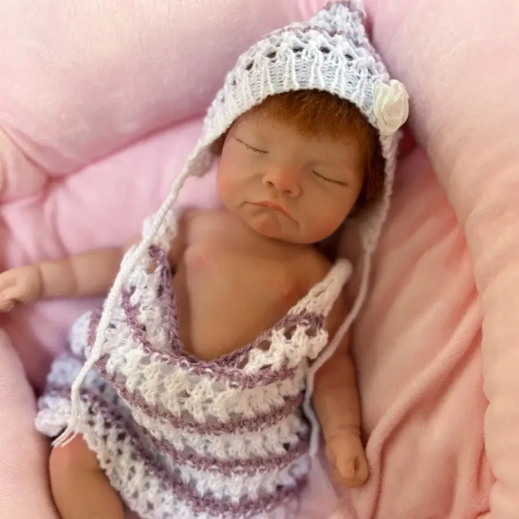 Image of Reborn Baby Dolls 26Cm Close Eyes Bebe Reborn De Silicona Girl Doll