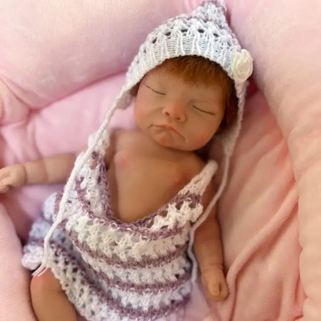 Image of Reborn Baby Dolls 26Cm Close Eyes Bebe Reborn De Silicona Girl Doll