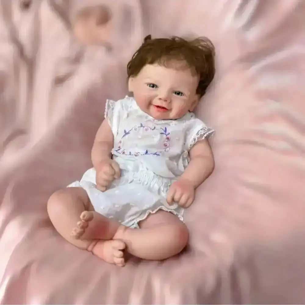 Image of Reborn Baby Dolls 18 Inch Vivienne Silicone Bebe Reborn Girl Handmade