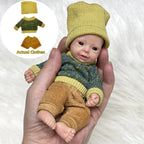 Image of Reborn Baby Dolls 15Cm Painted Full Solid Silicone Bebe Boy Reborn