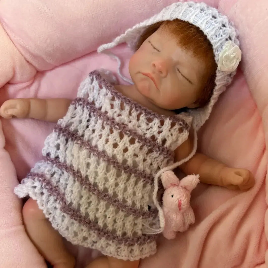 Image of Reborn Baby Dolls 26Cm Close Eyes Bebe Reborn De Silicona Girl Doll