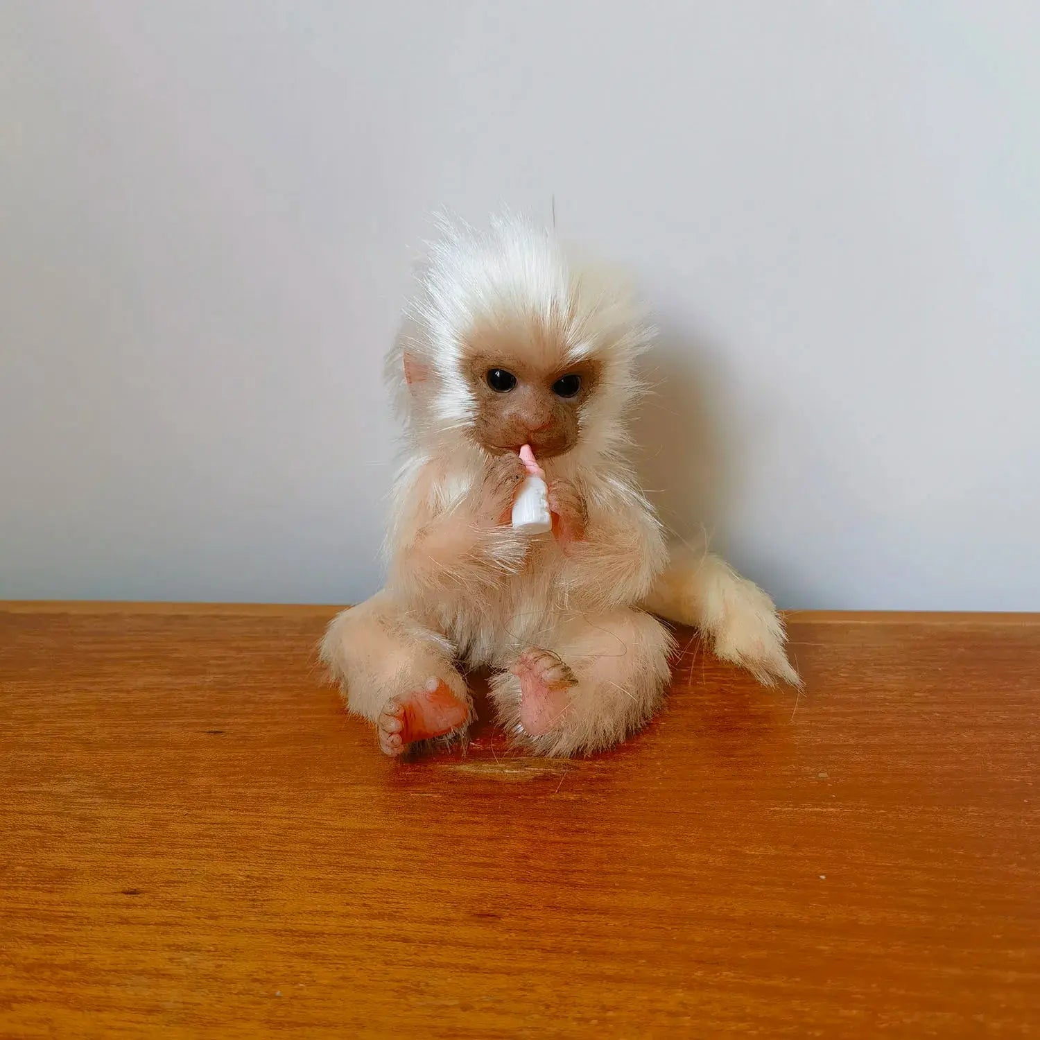 Image of Reborn Baby Dolls 6’’ Avani Doll Full Body Silicone Monkey Drinking