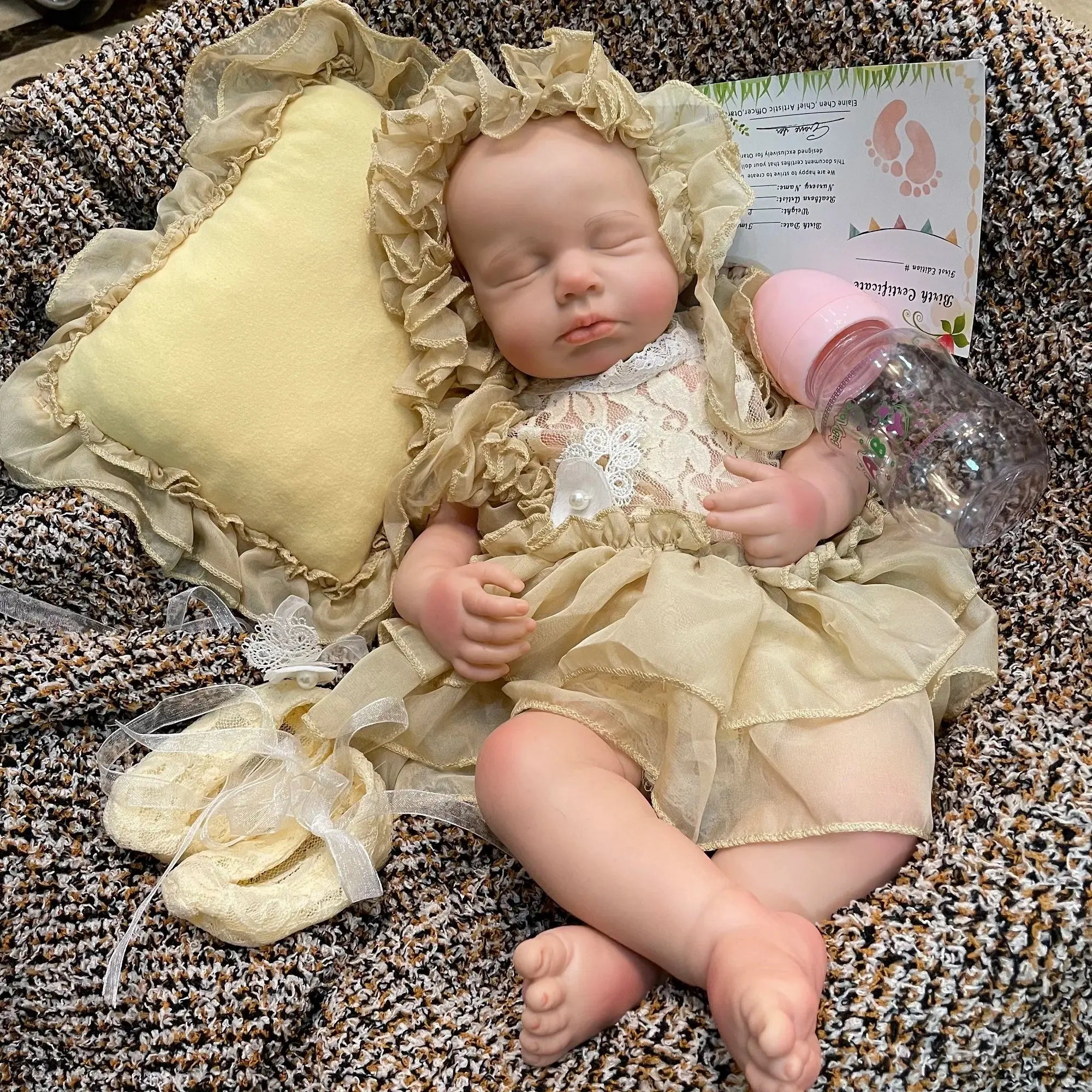 Image of Reborn Baby Dolls 45Cm Boy/Girl Loulou All Silicone Reborn Doll