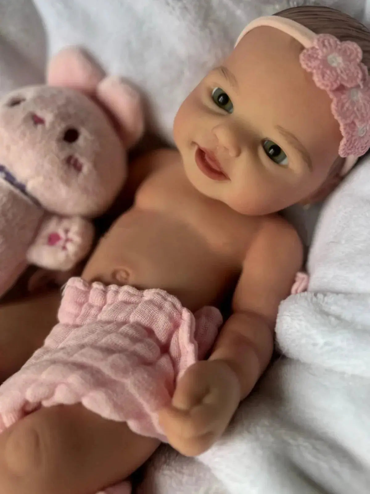 Image of Reborn Baby Dolls 40Cm Open Mouth Silicone Bebe Girl With Hair Reborn
