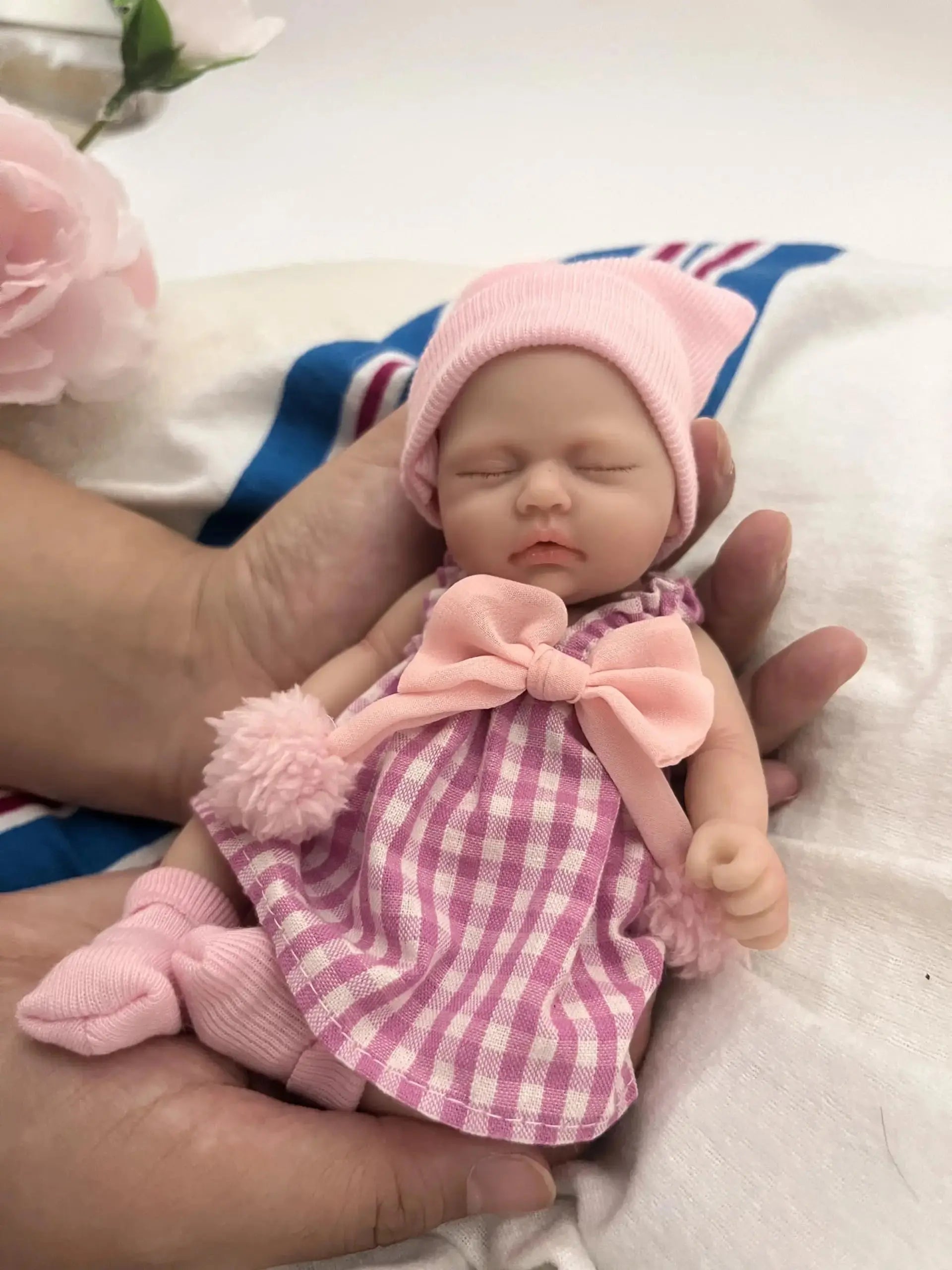 Image of Reborn Baby Dolls Miniature Babies 7" Full Body Silicone Baby Reborn