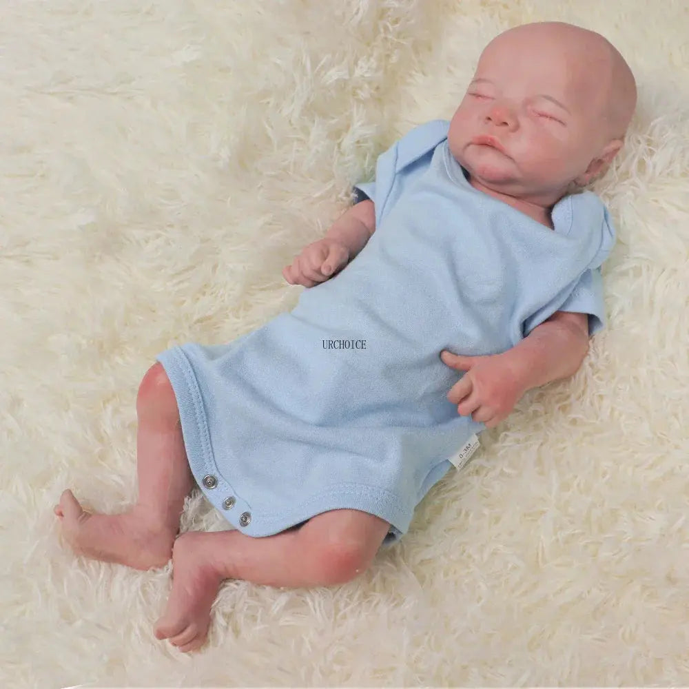 Image of Reborn Baby Dolls Pink Skin Unpaited 18'' Boy Full Body Silicone