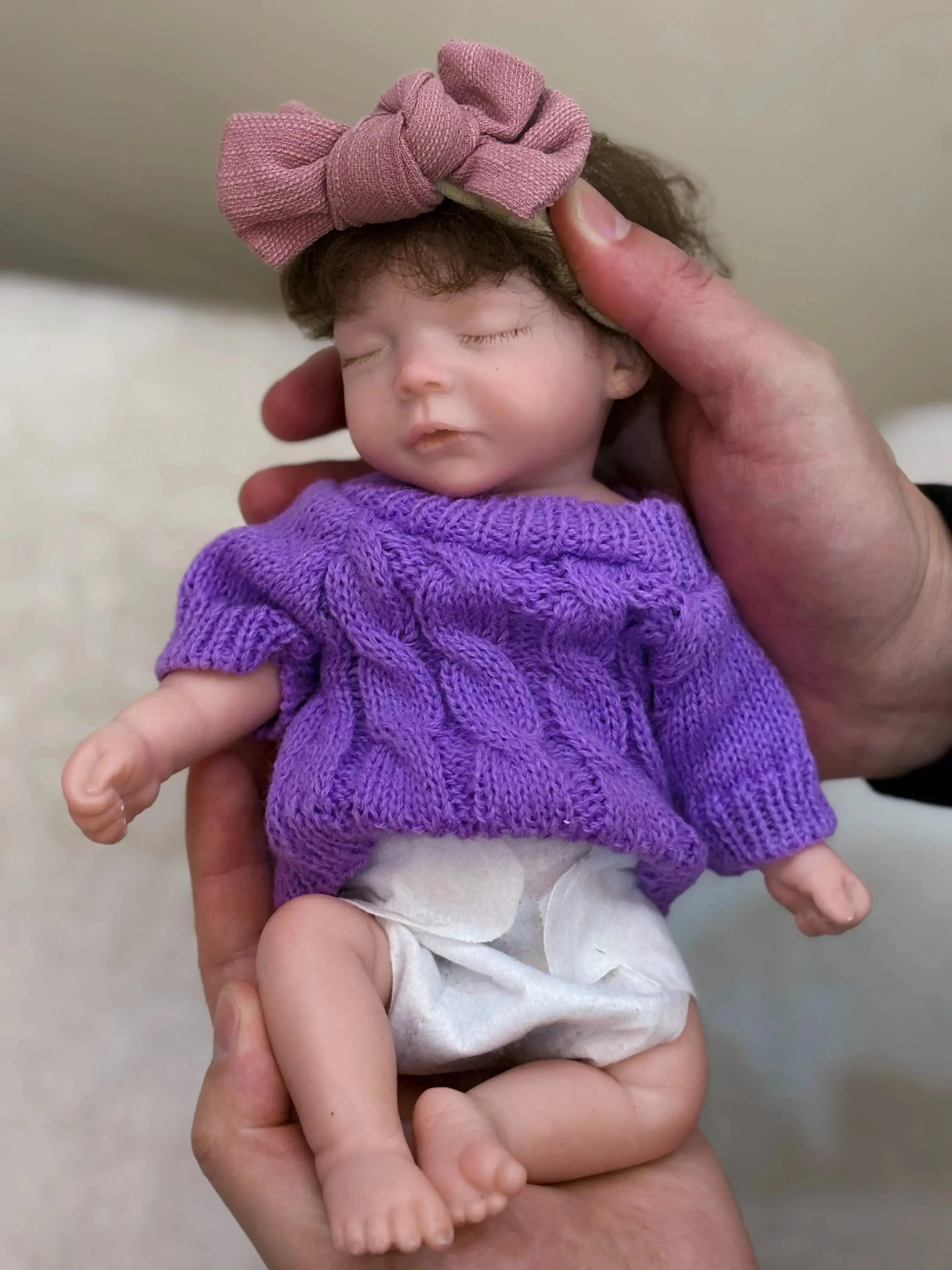 Image of Reborn Baby Dolls 10Inch Silicone Girl Can Open Mouth Reborn Doll