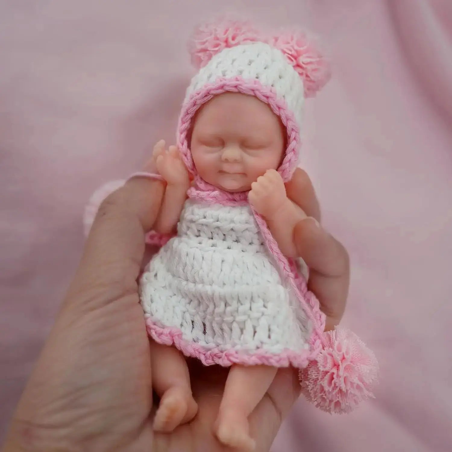 Image of Reborn Baby Dolls 4.5Inch Micro Preemie Full Body Soft Silicone Cute