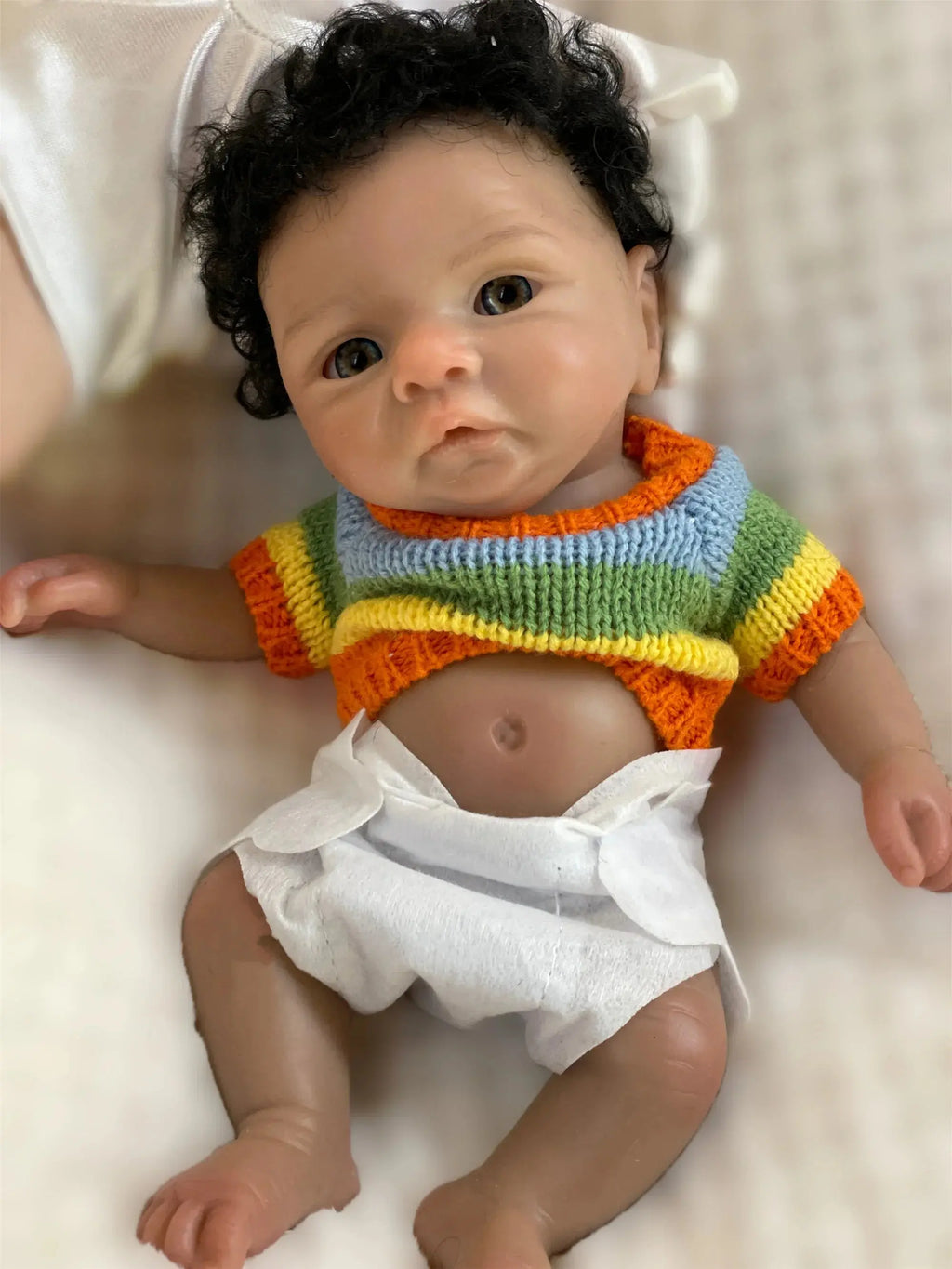 Image of Reborn Baby Dolls 25Cm Reborn Dolls Dark Skin Full Body Soft Solid