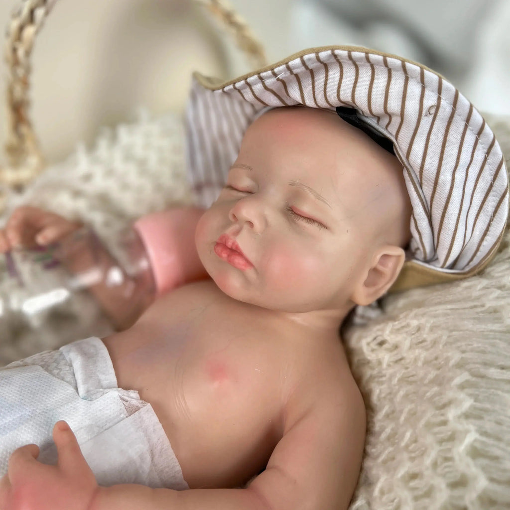 Image of Reborn Baby Dolls 45Cm Boy Loulou Bebê Reborn De Silicone