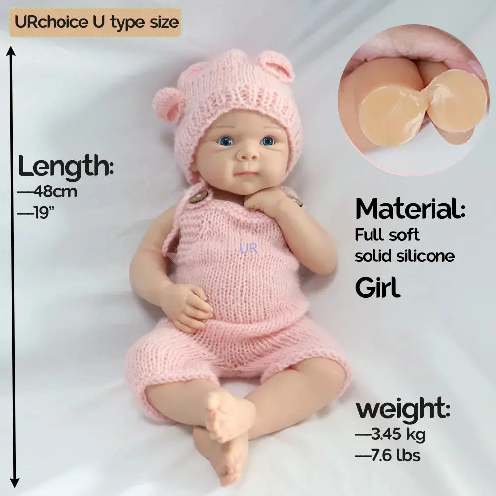 Image of Reborn Baby Dolls 19 Inch Lifelike Silicone Reborn Baby Doll Girl