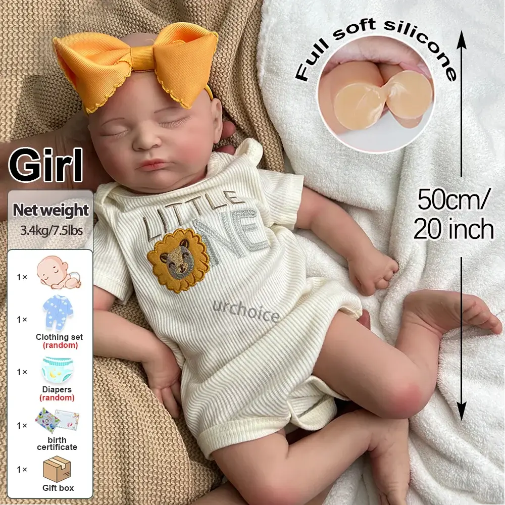 Image of Reborn Baby Dolls Newborn Silicone Baby Doll Full Body Weighted Hand