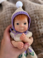 Image of Reborn Baby Dolls 1Pc 10Inch Open Mouth Girl With Hair Full Solid