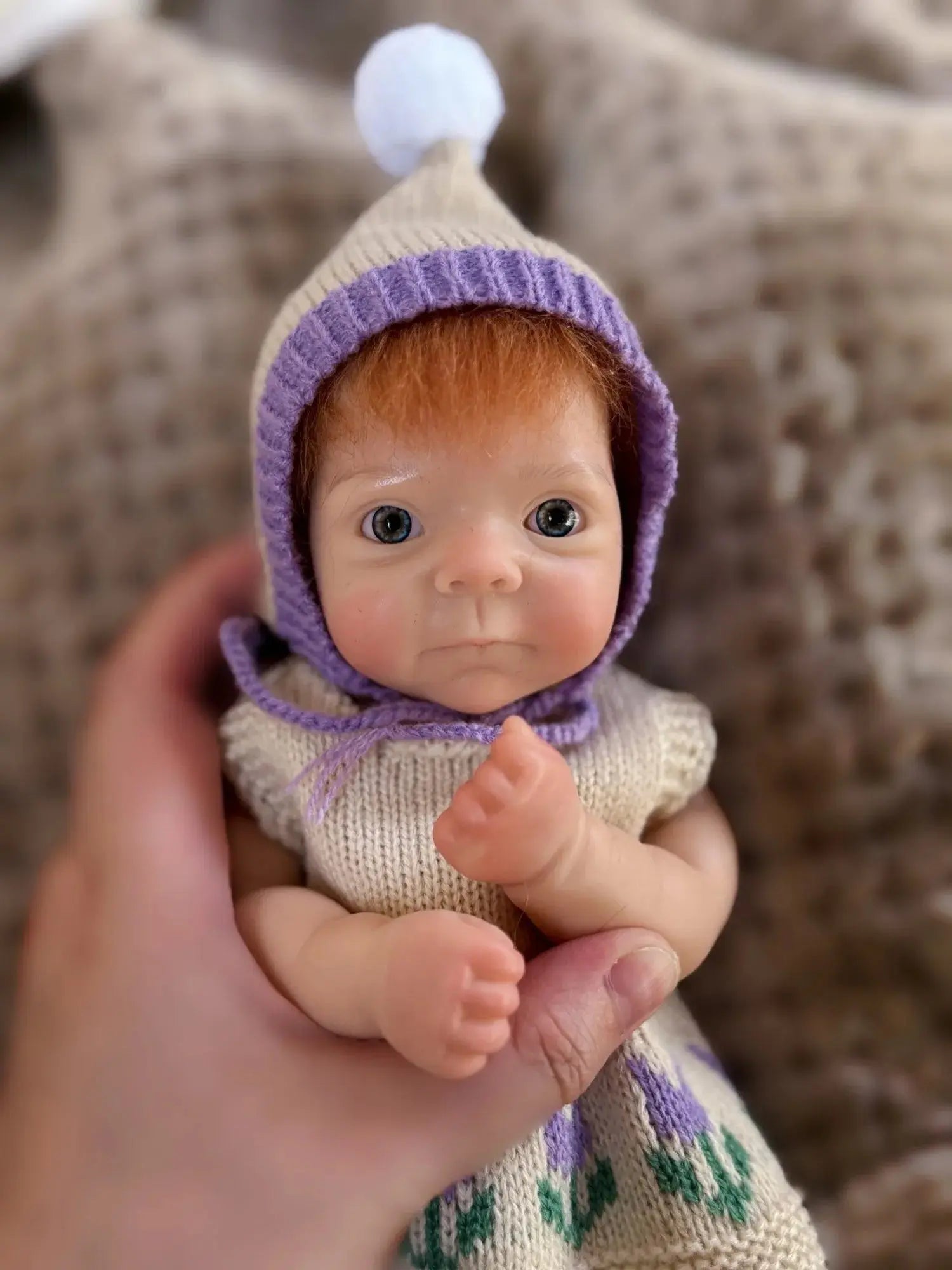 Image of Reborn Baby Dolls 1Pc 10Inch Open Mouth Girl With Hair Full Solid