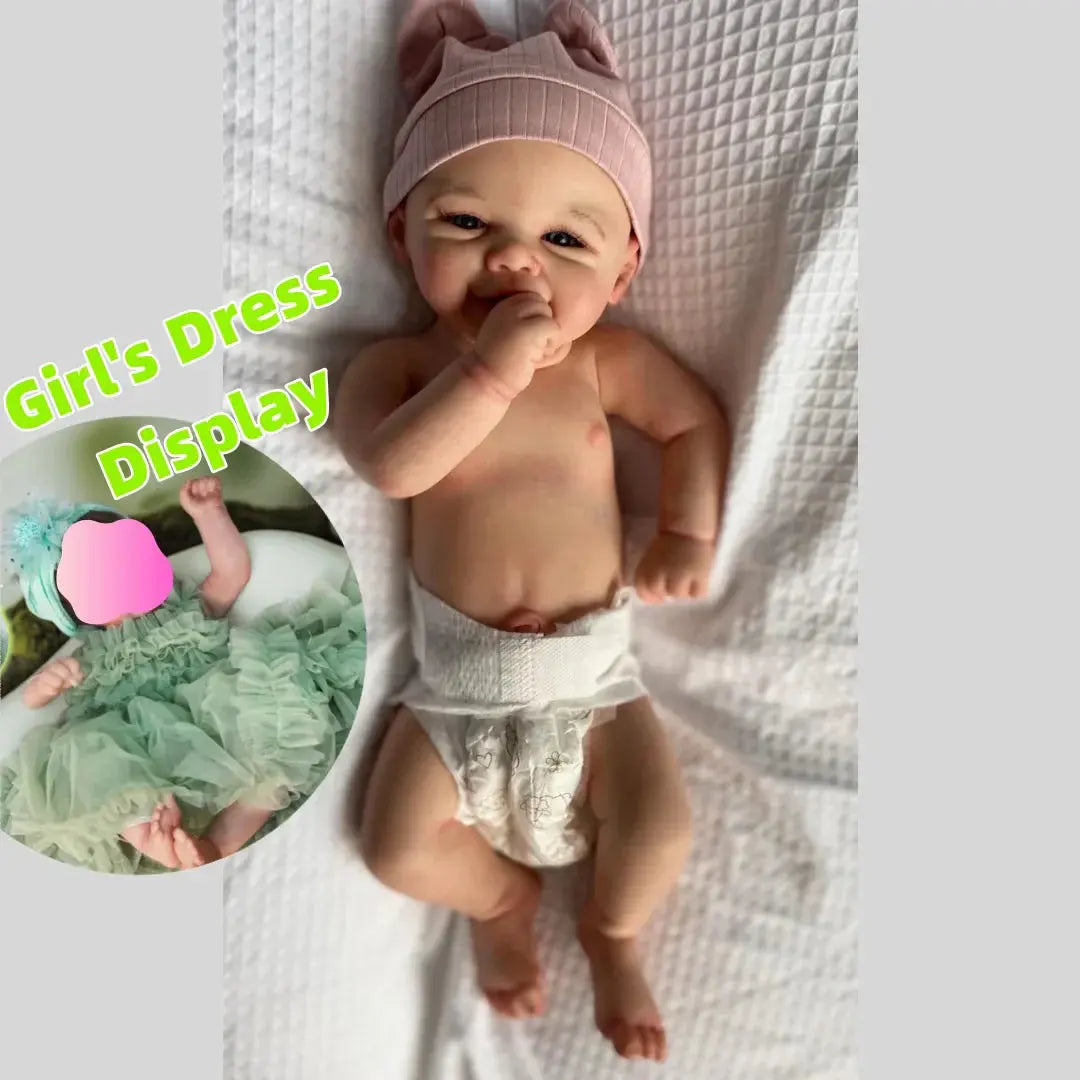 Image of Reborn Baby Dolls 43-45Cm Can Open Mouth Vivienne Washable Soft