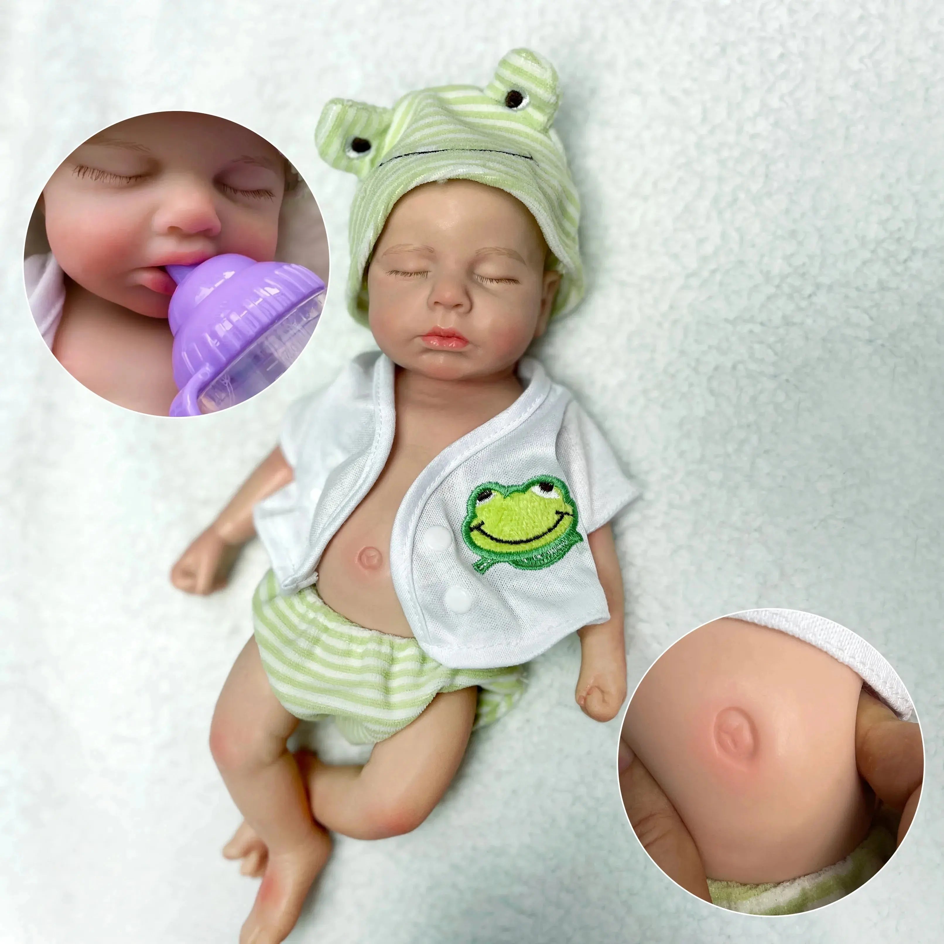 Image of Reborn Baby Dolls 13Inch Open Mouth Loulou Girl&Boy Painted Full Body